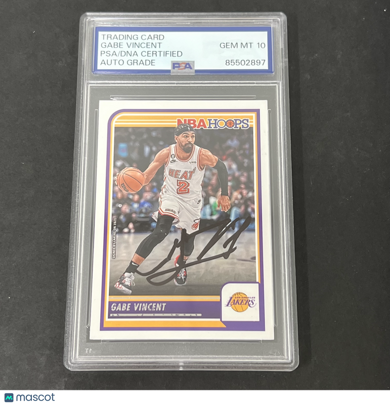 2023-24 Panini NBA Hoops #49 Gabe Vincent signed card PSA Auto 10