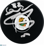 Caleb Jones and Seth Jones Signed Hockey Puck PSA Autographed Chicago Blackhawks