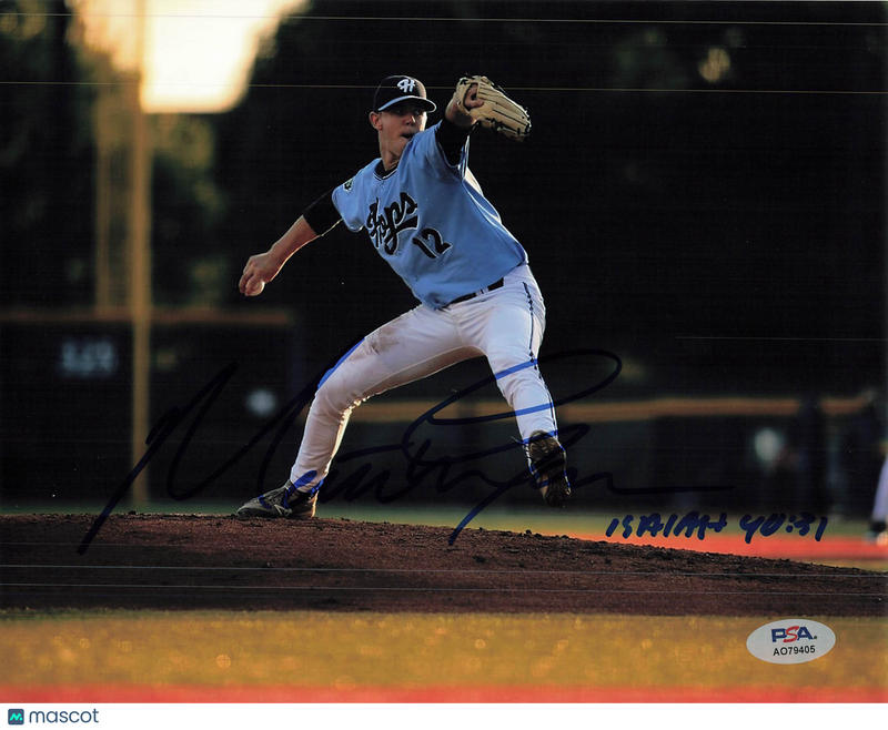 Matt Tabor Hillsboro Hops Signed 8x10 Photo PSA