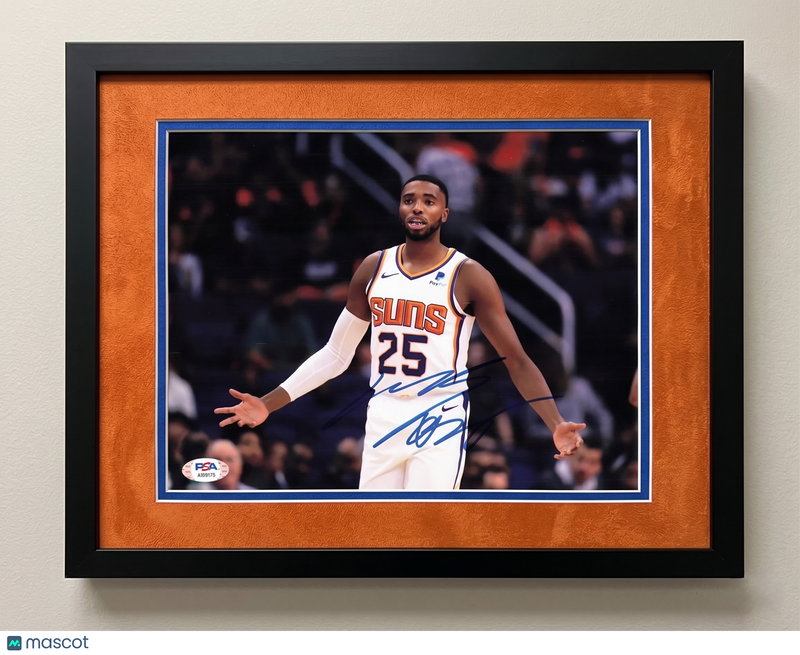 Mikal Bridges Phoenix Suns Signed Basketball 8x10 Custom Framed Photo PSA