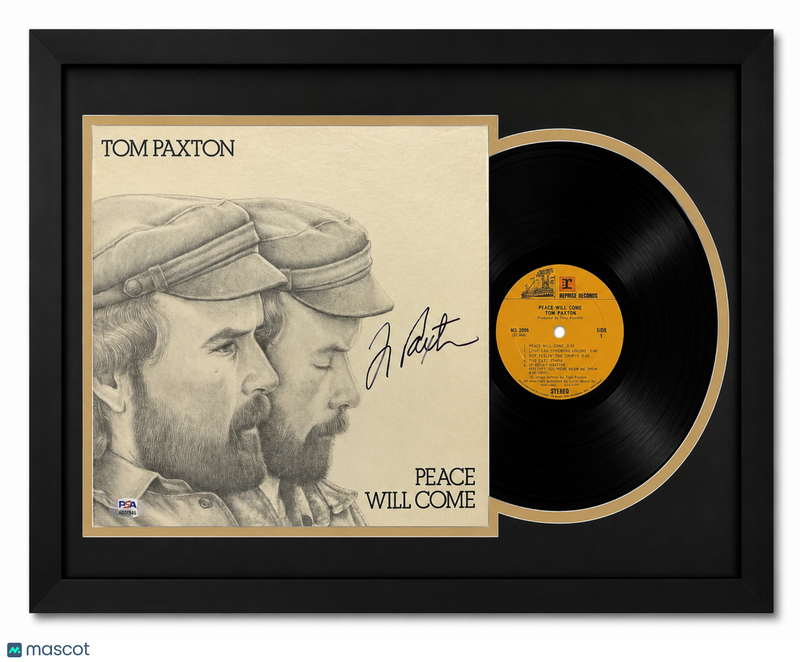 Tom Paxton Signed Peace Will Come Custom Framed Vinyl Album PSA Auth