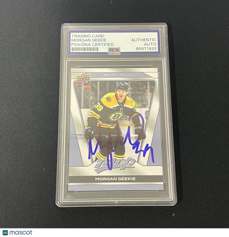 2025-26 Upper Deck MVP Hockey#2 Morgan GeekieSigned Card Auto PSA Slabbed Bruins