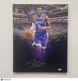 De'Aaron Fox Sacramento Kings Signed NBA Basketball Canvas Print PSA Autographed