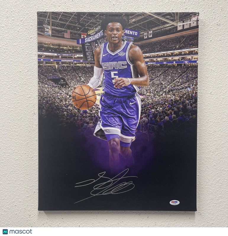 De'Aaron Fox Sacramento Kings Signed NBA Basketball Canvas Print PSA Autographed