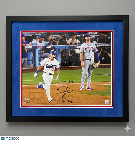 Tommy Edman Los Angeles Dodger Signed 16x20 Custom Framed Photo PSA