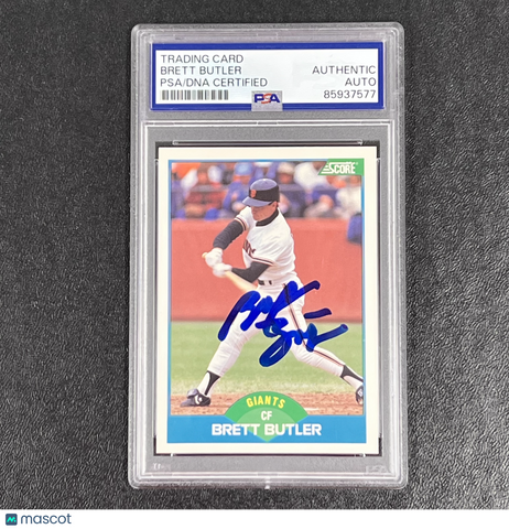 1989 Score #216 Brett Butler Signed Card Auto PSA Slabbed San Francisco Giants