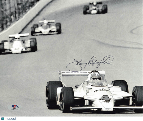 Johnny Rutherford Signed 8x10 photo PSA Auto Racing