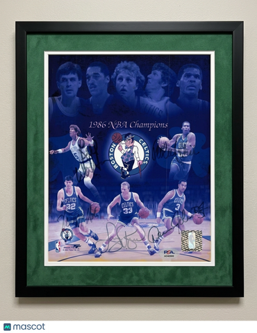 Larry Bird D. Johnson K. McHale R. Parish B. Walton Signed 8x10 Framed Photo PSA