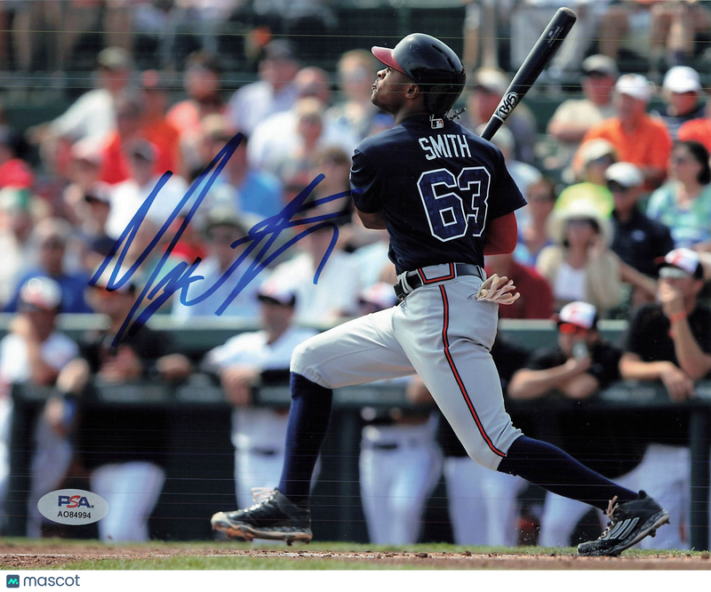 Mallex Smith Atlanta Braves Signed 8x10 Photo PSA