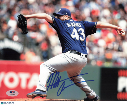 Matt Albers Milwaukee Brewers Signed 8x10 Photo PSA