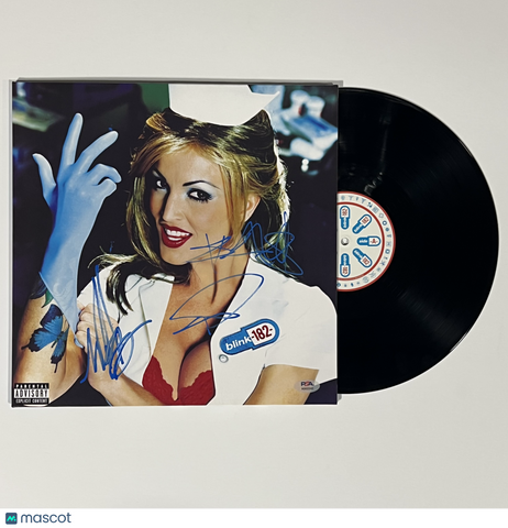 Blink 182 signed Enema of the State Vinyl PSA Auth Barker DeLonge Hoppus