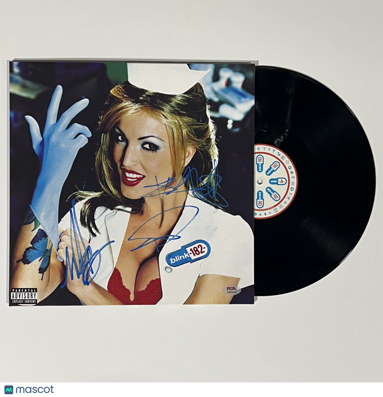 Blink 182 signed Enema of the State Vinyl PSA Auth Barker DeLonge Hoppus