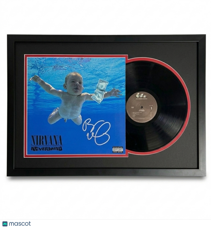 Butch Vig signed Nevermind Custom Framed Vinyl PSA Album autographed