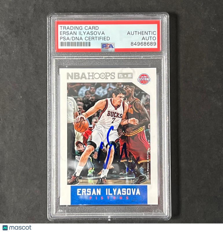 2015-16 NBA Hoops #1 Ersan Ilyasova Signed Card AUTO PSA Slabbed Pistons
