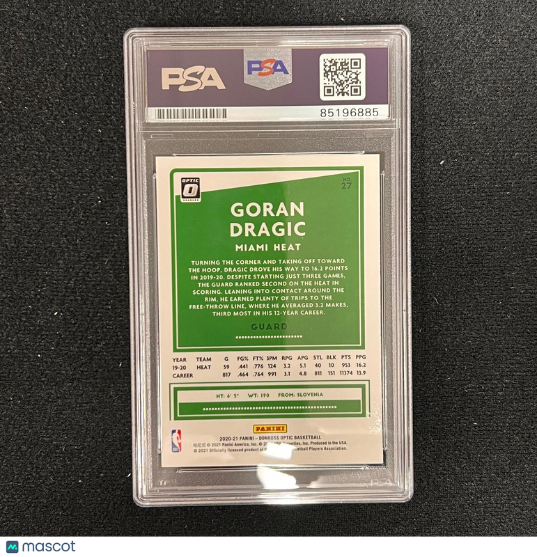 2020-21 Panini Donruss Optic #27 Goran Dragic Signed Card AUTO PSA/DNA Slabbed H