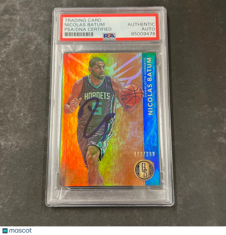 2015-16 Panini Gold Standard #67 Nicolas Batum Signed Card AUTO PSA Slabbed Horn