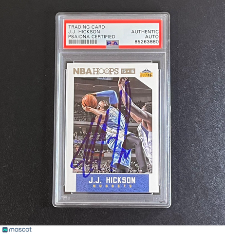 2015-16 Panini Hoops #123  J.J. Hickson Signed Card PSA Slabbed Nuggets
