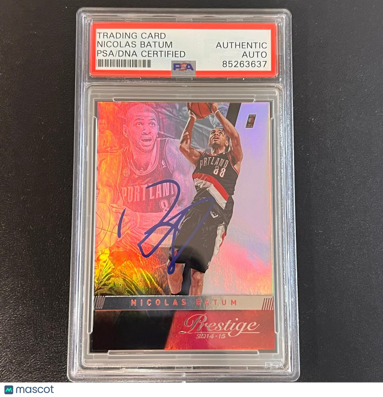 2014-15 NBA Prestige #39 Nicolas Batum Signed Card AUTO PSA Slabbed Blazers