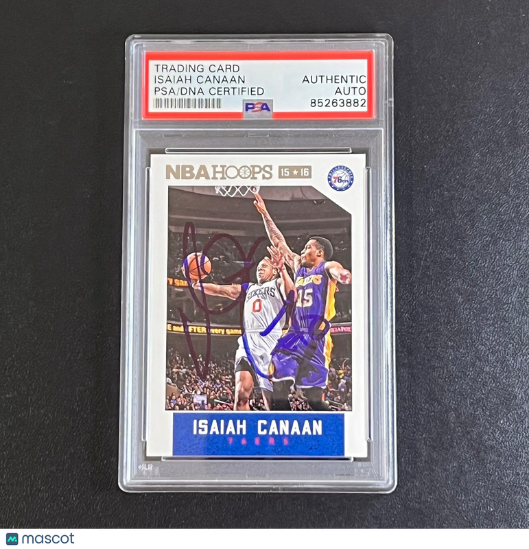2015-16 NBA Hoops #34 Isaiah Canaan Signed Card AUTO PSA Slabbed 76ers