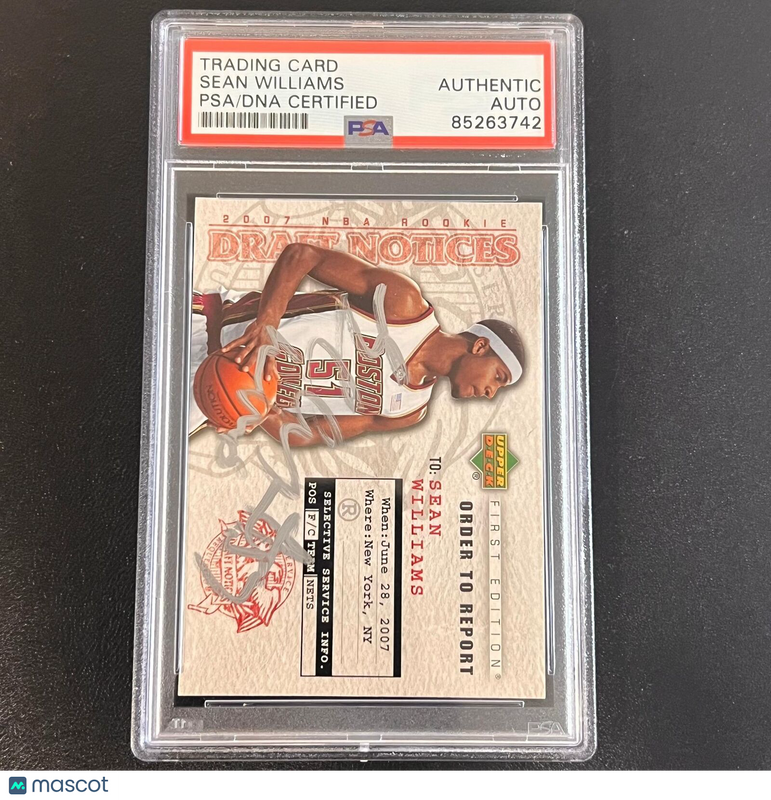 2007 Upper Deck Rookie Draft Notices #RV98 Sean Williams Signed Card AUTO PSA Sl
