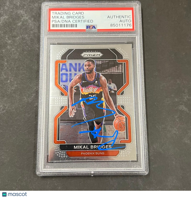2021-22 Panini Prizm #27 Mikal Bridges Signed Card AUTO PSA Slabbed Suns