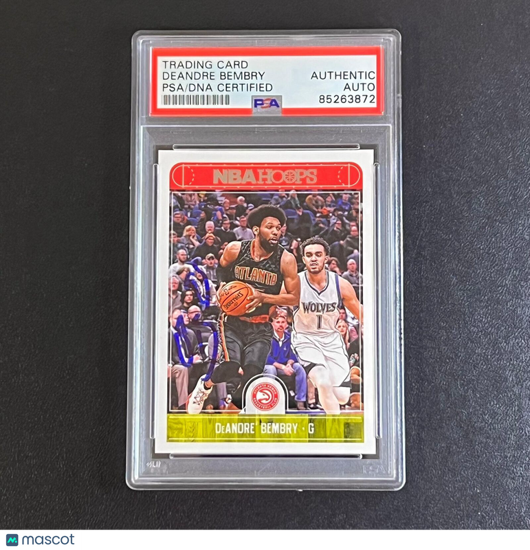 2017-18 NBA Hoops #64 Deandre Bembry Signed Card AUTO PSA Slabbed Hawks