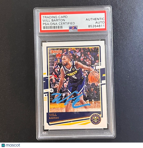 2020-21 Panini Donruss #136 Will Barton Signed Card AUTO PSA Slabbed Nuggets