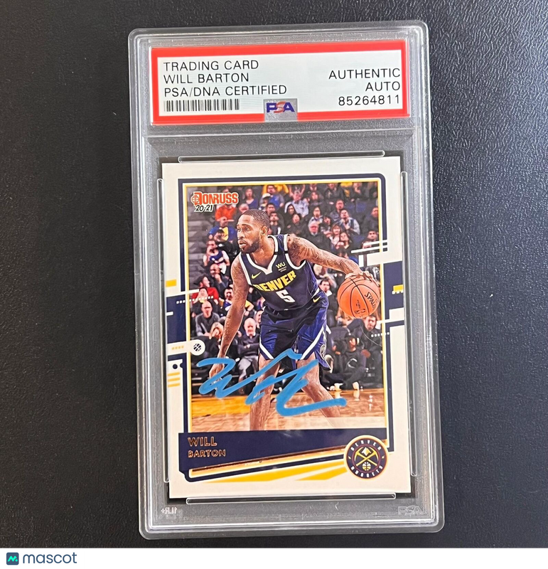 2020-21 Panini Donruss #136 Will Barton Signed Card AUTO PSA Slabbed Nuggets