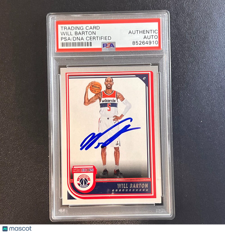 2022-23 Panini Hoops #188 Will Barton Signed Card AUTO PSA Slabbed Wizards