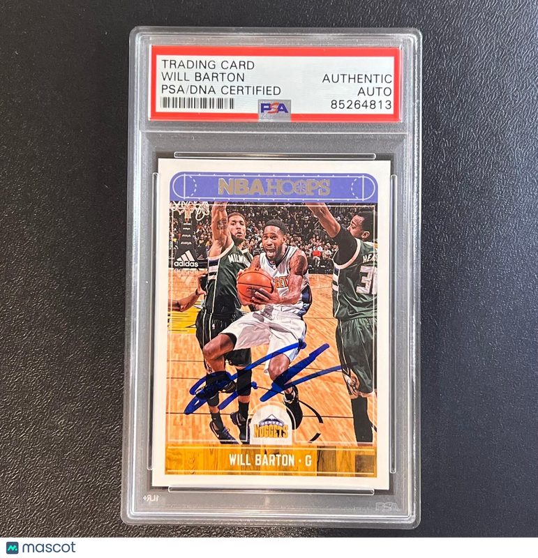 2017-18 NBA Hoops #147 Will Barton Signed Card AUTO PSA Slabbed Nuggets
