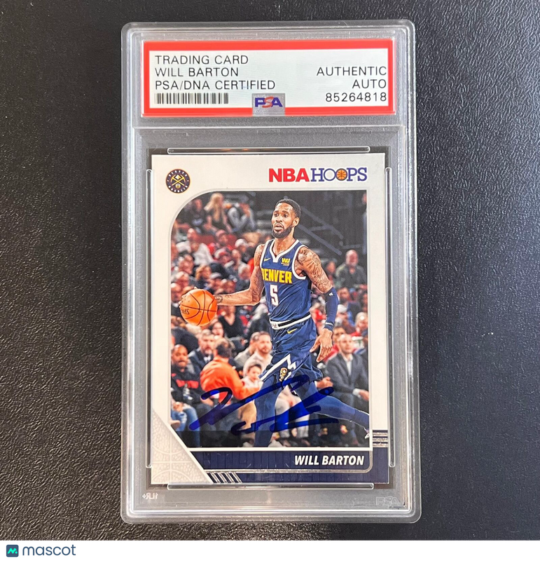 2019-20 NBA Hoops #48 Will Barton Signed Card AUTO PSA Slabbed Nuggets
