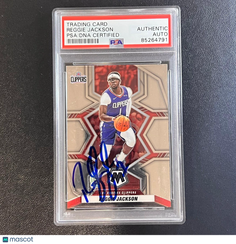 2021-22 Panini Mosaic #183 Reggie Jackson Signed Card AUTO PSA Slabbed Clippers