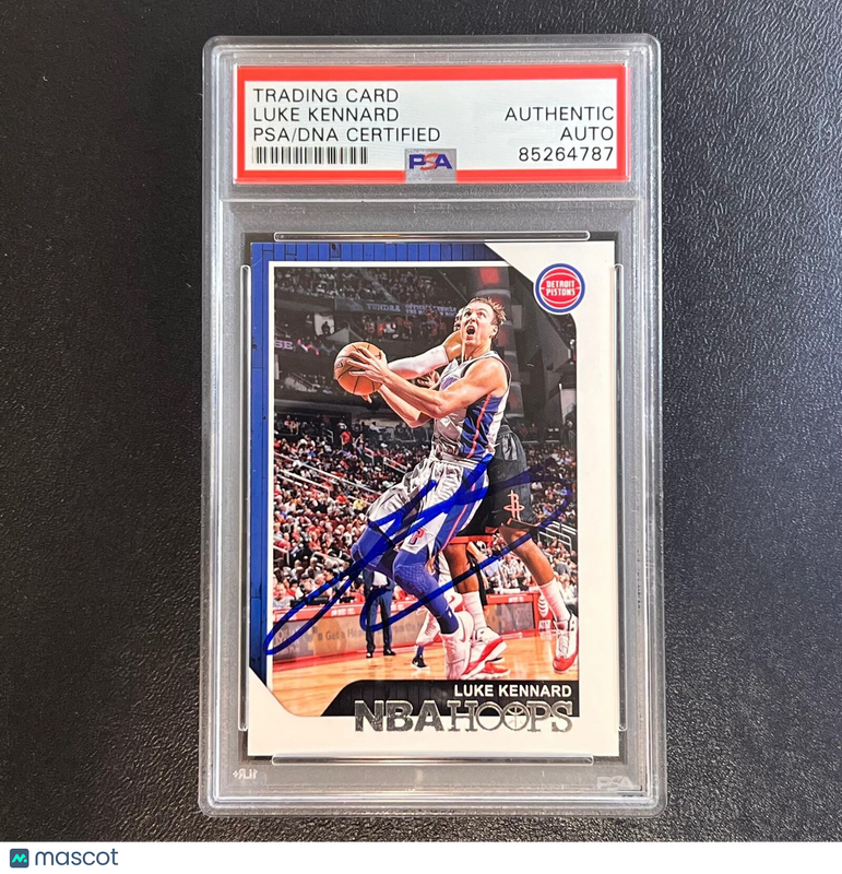 2018-19 NBA Hoops #124 Luke Kennard Signed Card AUTO PSA Slabbed Pistons