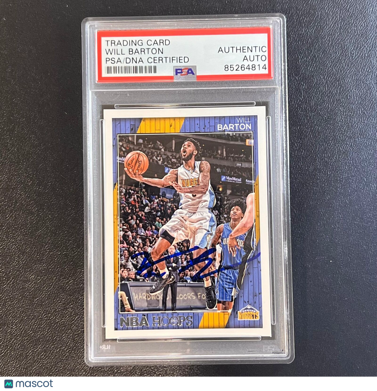 2016-17 NBA Hoops #94 Will Barton Signed Card AUTO PSA Slabbed Nuggets