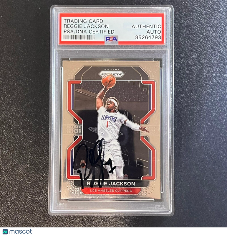 2021-22 Panini Prizm #213 Reggie Jackson Signed Card AUTO PSA Slabbed Clippers