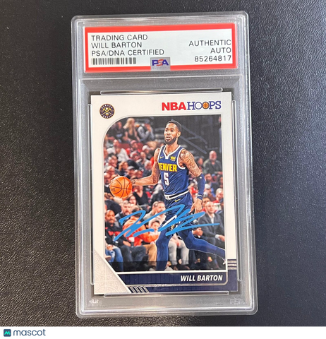 2019-20 NBA Hoops #48 Will Barton Signed Card AUTO PSA Slabbed Nuggets