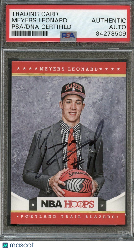 2012 Panini NBA Hoops #285 Meyers Leonard Signed Card AUTO PSA Slabbed Trail Bla