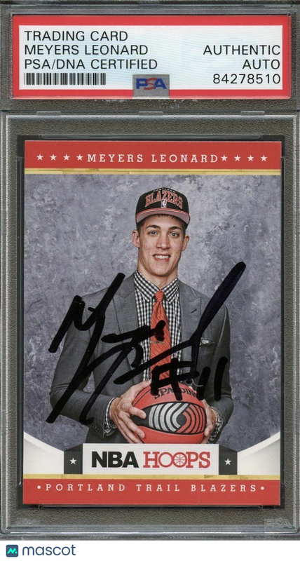 2012 Panini NBA Hoops #285 Meyers Leonard Signed Card AUTO PSA Slabbed Trail Bla