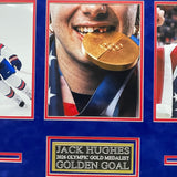 Jack Hughes Custom Framed Display Hockey Photo - Golden Goal
