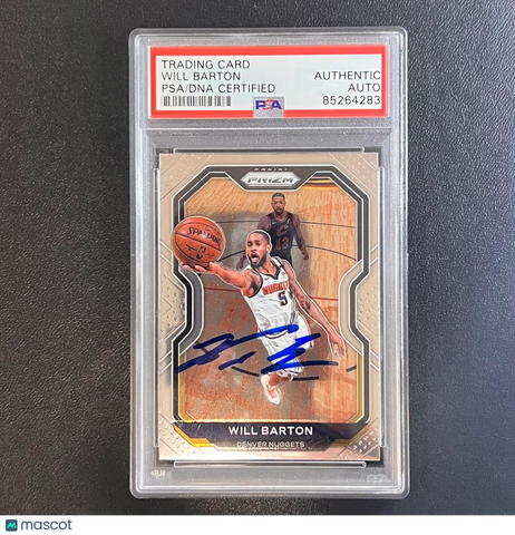 2020-21 Panini Prizm #79 Will Barton Signed Card AUTO PSA Slabbed Nuggets