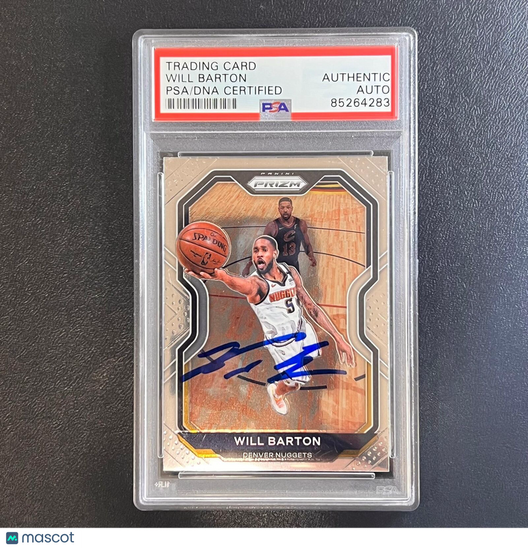 2020-21 Panini Prizm #79 Will Barton Signed Card AUTO PSA Slabbed Nuggets