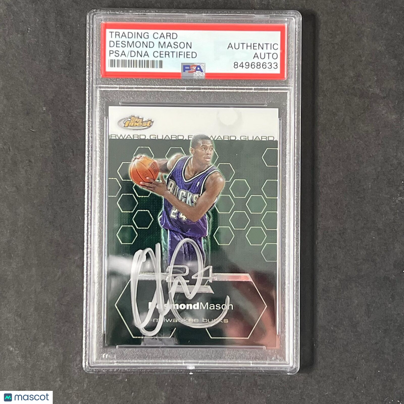 2003-04 NBA Topps Finest #30 Desmond Mason Signed Card AUTO PSA/DNA Slabbed Buck