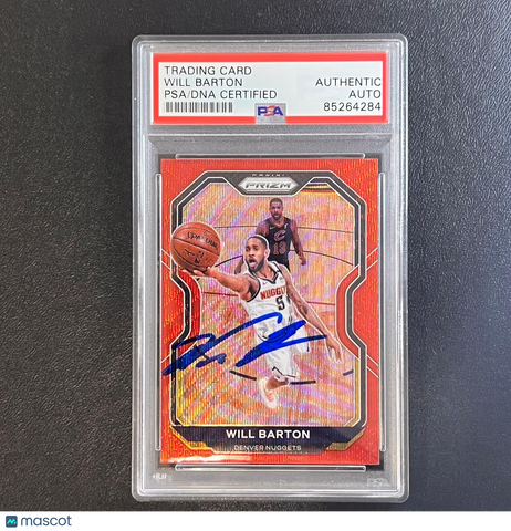 2020-21 Panini Prizm #79 Will Barton Signed Card AUTO PSA Slabbed Nuggets