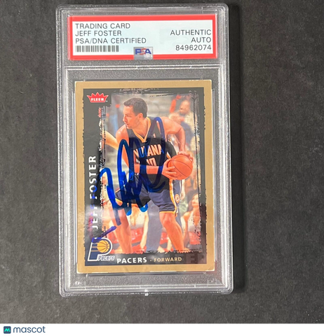2008-09 Fleer Glossy #61 Jeff Foster Signed Card AUTO PSA Slabbed Pacers