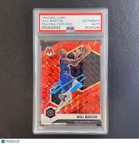2020-21 Panini Mosaic #158 Will Barton Signed Card AUTO PSA Slabbed Nuggets