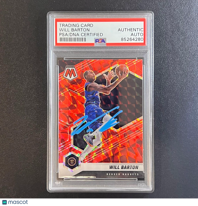 2020-21 Panini Mosaic #158 Will Barton Signed Card AUTO PSA Slabbed Nuggets