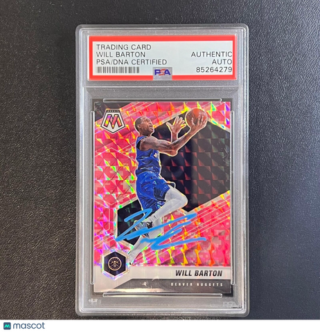 2020-21 Panini Mosaic #158 Will Barton Signed Card AUTO PSA Slabbed Nuggets