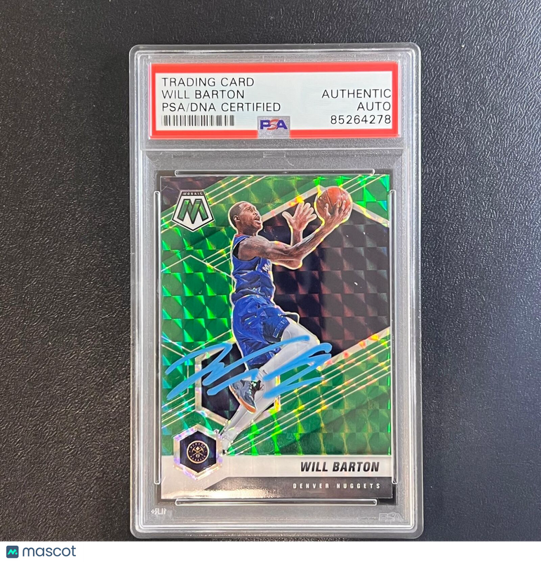 2020-21 Panini Mosaic #158 Will Barton Signed Card AUTO PSA Slabbed Nuggets