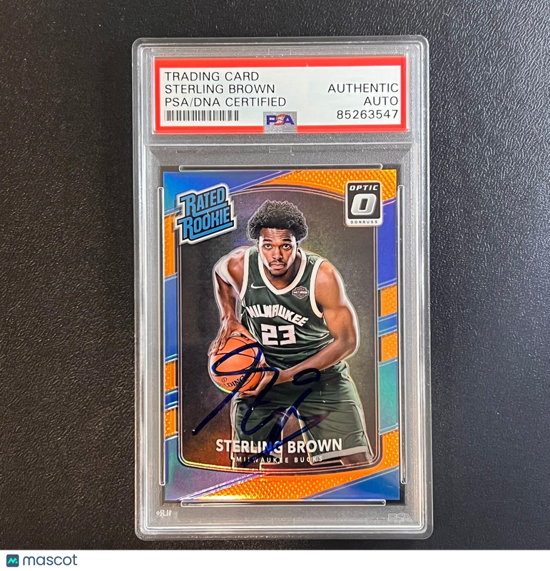 2017-18 Panini Donruss Optic Rated Rookie #165 Sterling Brown Signed Card PSA/DN