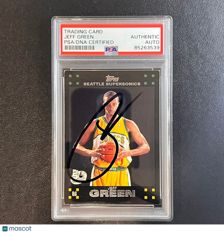 2007-08 Topps 50th Anniversary #115 Jeff Green Signed Card AUTO PSA/DNA Slabbed